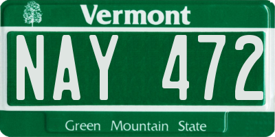 VT license plate NAY472