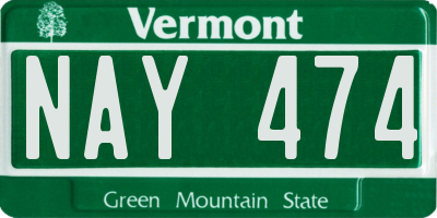 VT license plate NAY474