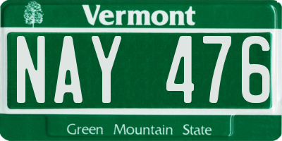 VT license plate NAY476