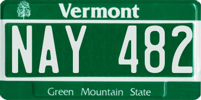 VT license plate NAY482