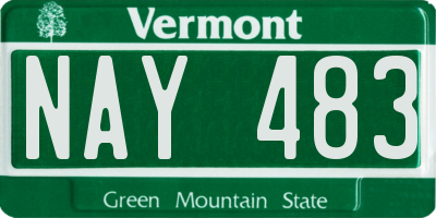VT license plate NAY483