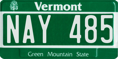 VT license plate NAY485