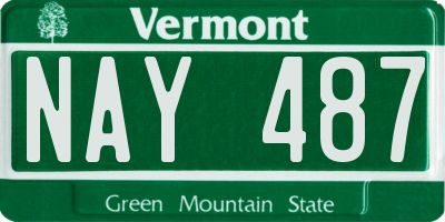 VT license plate NAY487