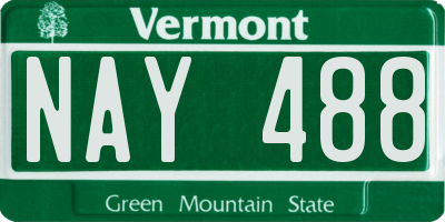 VT license plate NAY488