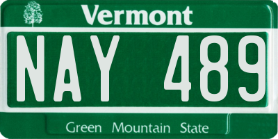VT license plate NAY489