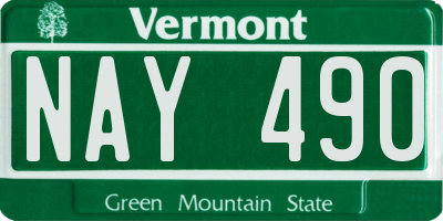 VT license plate NAY490