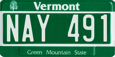 VT license plate NAY491