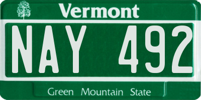 VT license plate NAY492