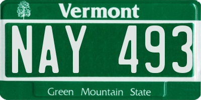 VT license plate NAY493