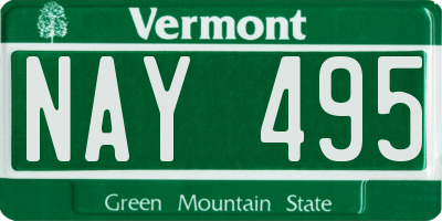 VT license plate NAY495