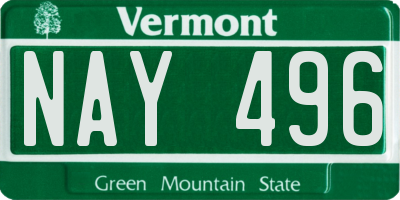 VT license plate NAY496