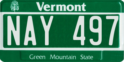 VT license plate NAY497