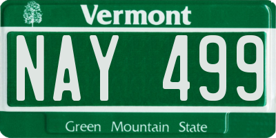 VT license plate NAY499