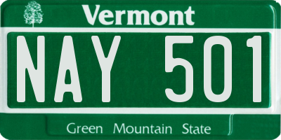 VT license plate NAY501