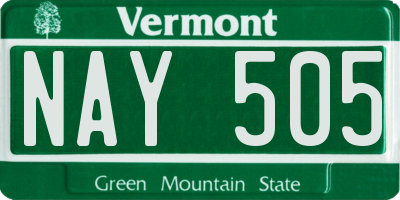 VT license plate NAY505