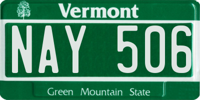 VT license plate NAY506