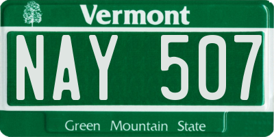 VT license plate NAY507