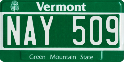 VT license plate NAY509