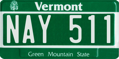 VT license plate NAY511