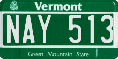 VT license plate NAY513