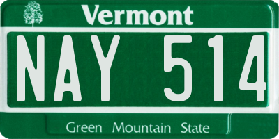VT license plate NAY514