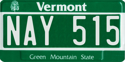 VT license plate NAY515