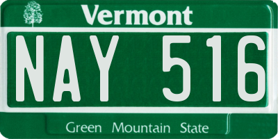VT license plate NAY516
