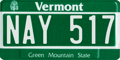 VT license plate NAY517