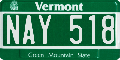 VT license plate NAY518