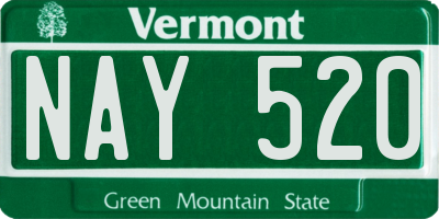 VT license plate NAY520