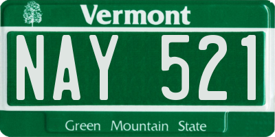 VT license plate NAY521