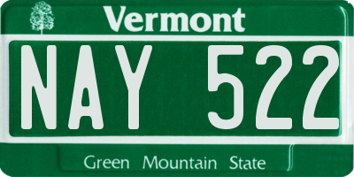 VT license plate NAY522
