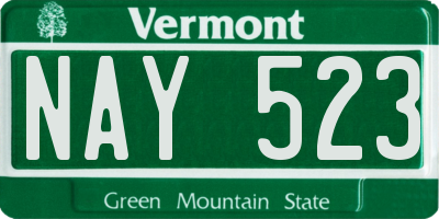 VT license plate NAY523
