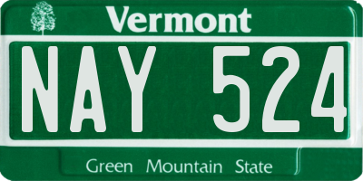 VT license plate NAY524