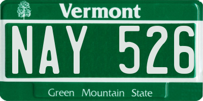 VT license plate NAY526
