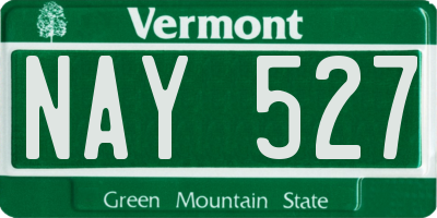 VT license plate NAY527