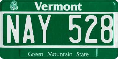 VT license plate NAY528