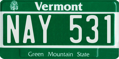 VT license plate NAY531