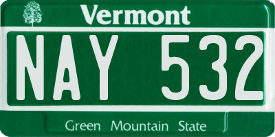 VT license plate NAY532