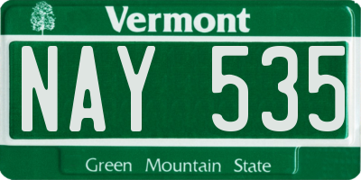 VT license plate NAY535