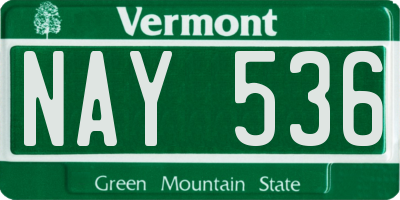 VT license plate NAY536