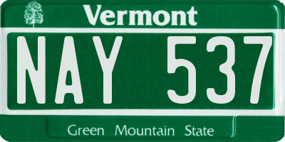 VT license plate NAY537