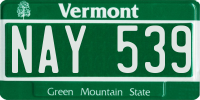 VT license plate NAY539