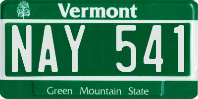 VT license plate NAY541