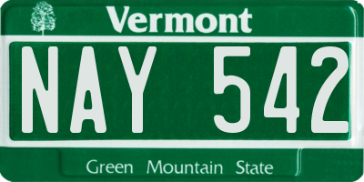 VT license plate NAY542