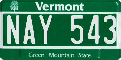 VT license plate NAY543