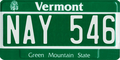 VT license plate NAY546