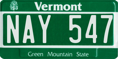 VT license plate NAY547