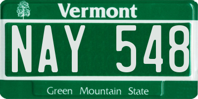VT license plate NAY548
