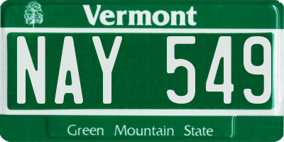 VT license plate NAY549
